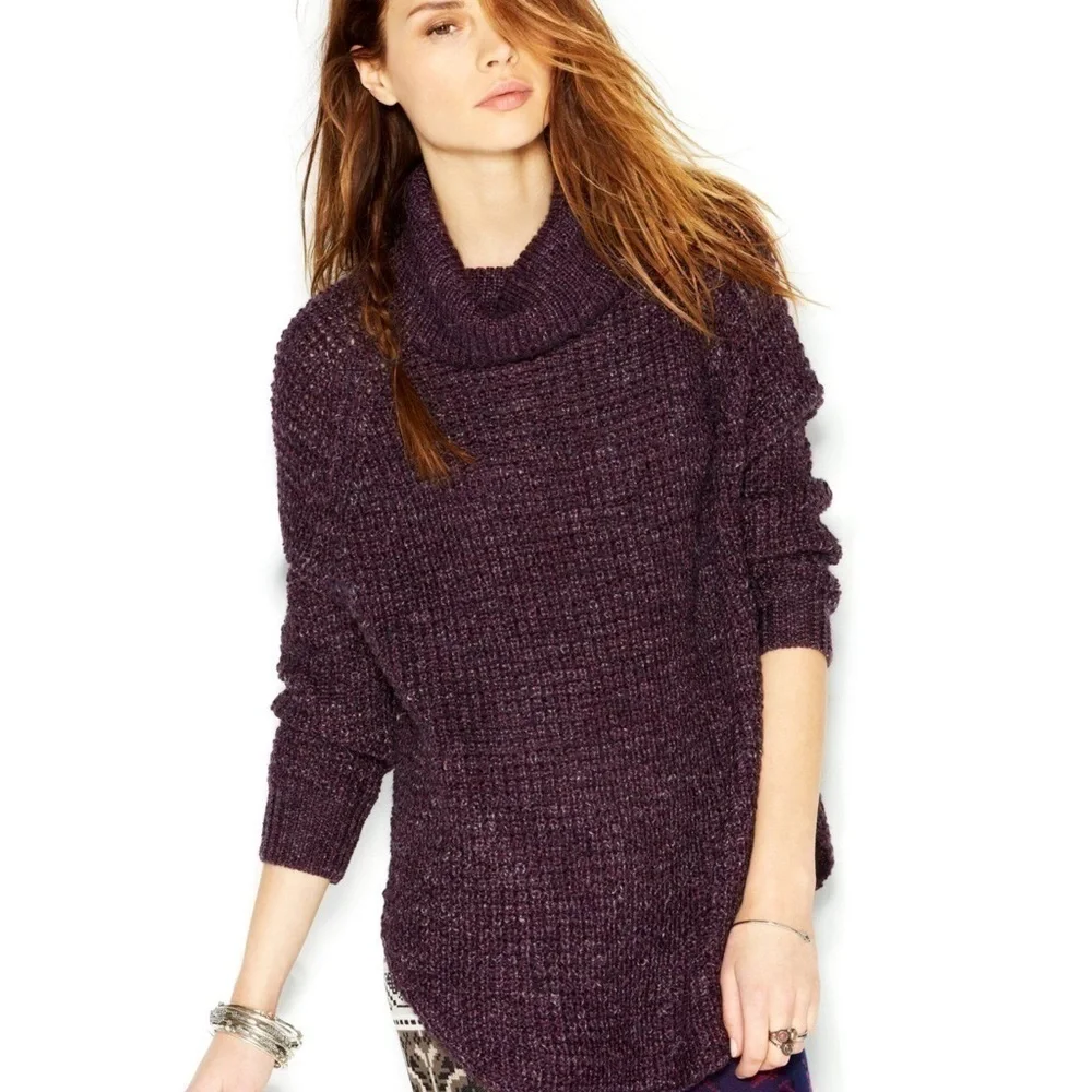 Free People Dylan Tweedy Turtleneck Pullover M